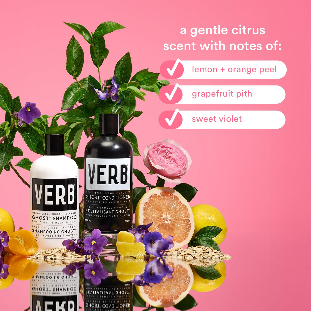 VERB scale comparison of bottle sizes for travel-friendly benefit