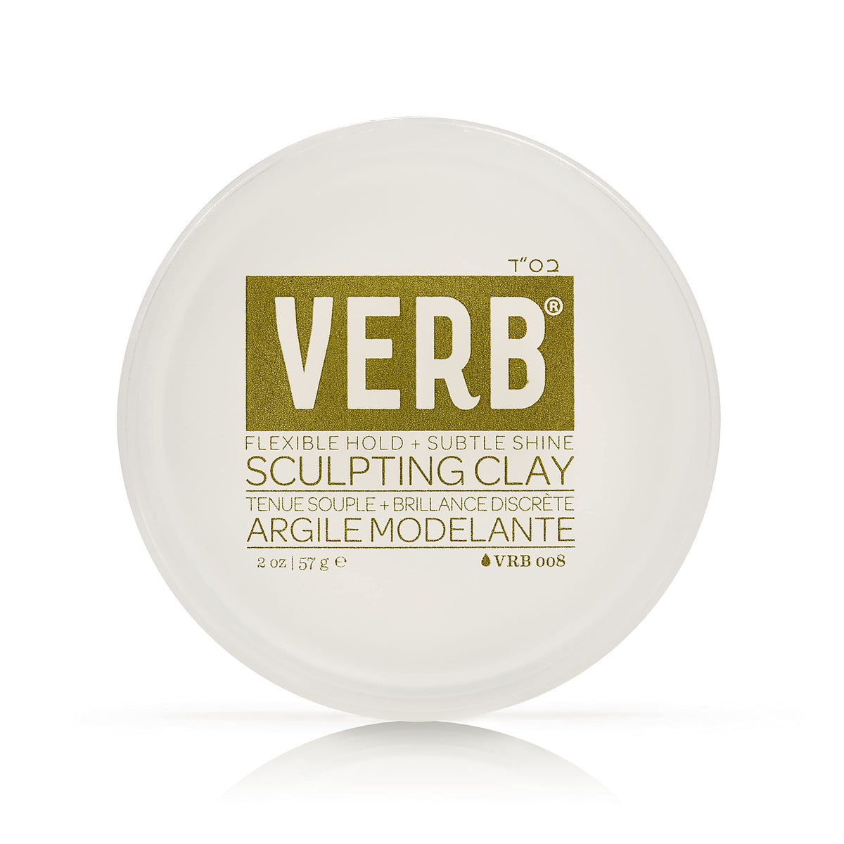 Verb sculpting clay front jar view showing compact styling product and branding benefit