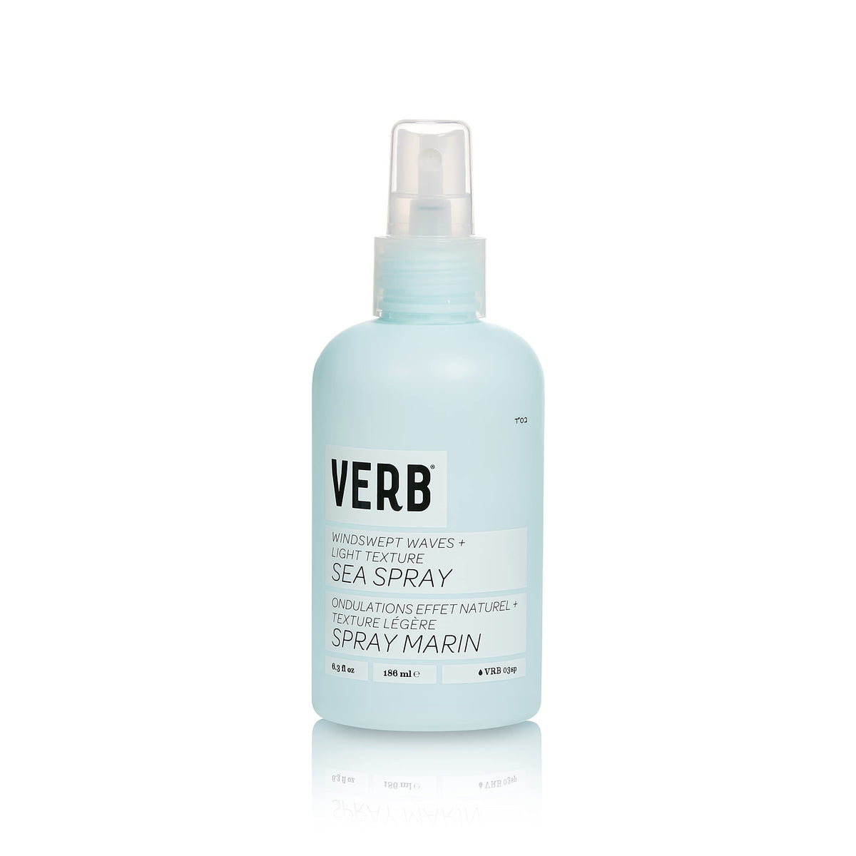 VERB front packaging of sea spray showing bottle and size for easy identification