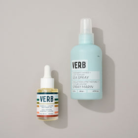 VERB spraying on damp hair to create waves and lightweight volume