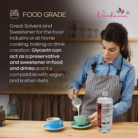 Verdana label and ingredients detail showing USP food-grade certification