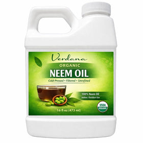 Verdana front label showing organic certification and 16 fl oz size benefit clarity