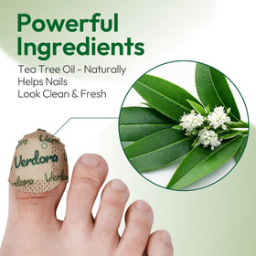 VERDORA FIXLAB patch applied on toenail showing overnight treatment benefit