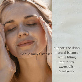 Verli cleanser in hand being applied, showing effective gentle cleansing