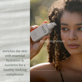 Verli serum on hand application showing lightweight spreadability and hydration benefit
