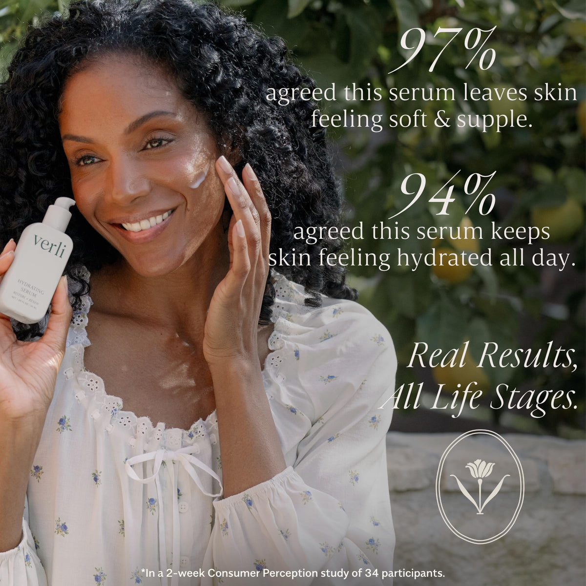 Verli milky serum texture close-up demonstrating smooth, fast-absorbing finish