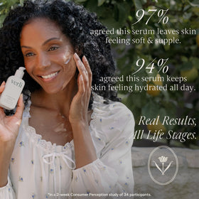 Verli milky serum texture close-up demonstrating smooth, fast-absorbing finish