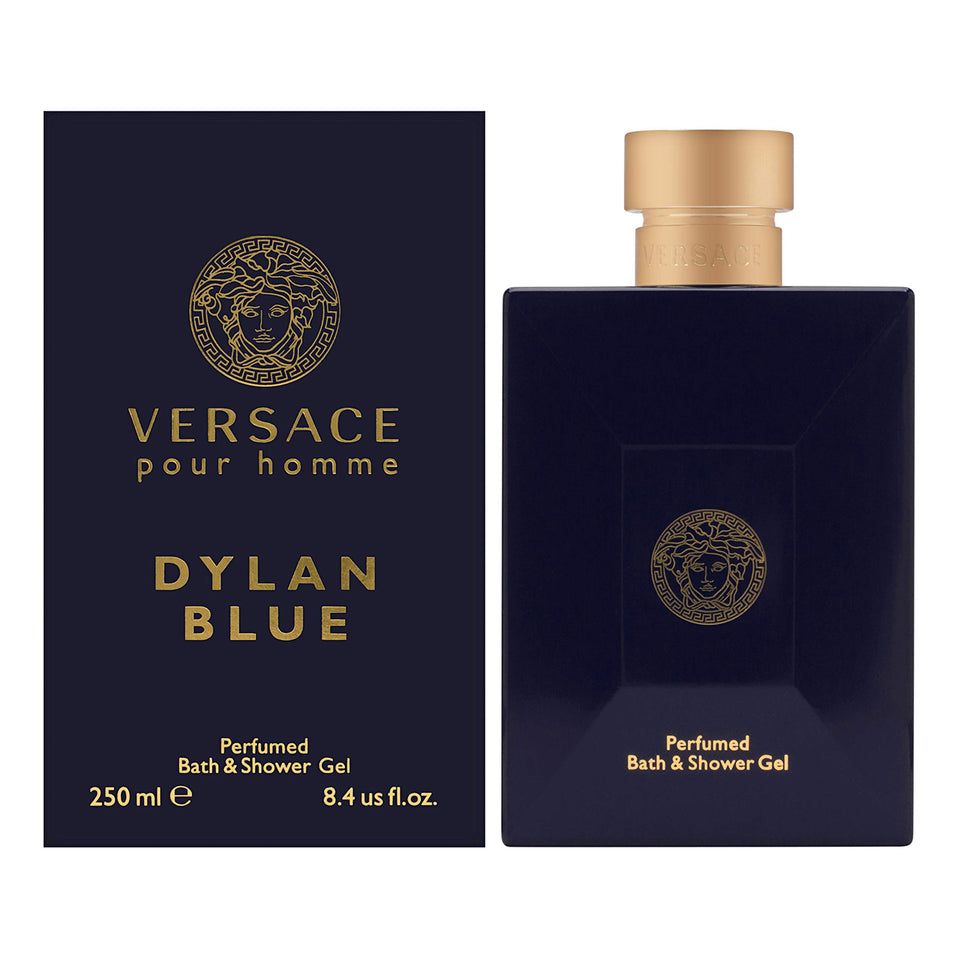 Versace Dylan Blue shower gel front bottle shows packaging and leaves a lasting scent