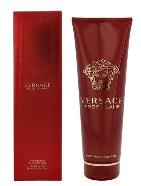 Versace Eros Flame front packaging showing bottle and label, conveys luxury