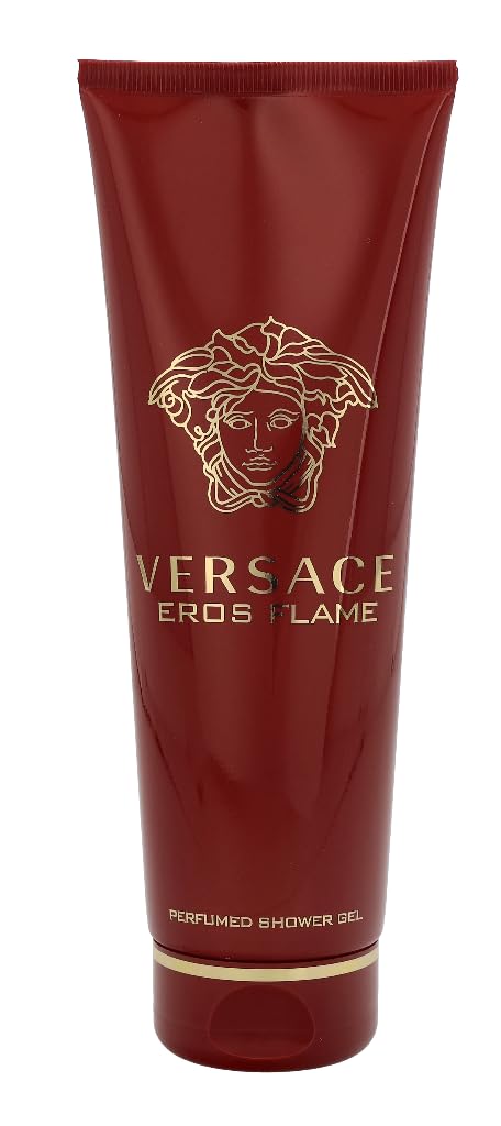 Versace Eros Flame gel texture close-up highlighting rich lather and cleansing