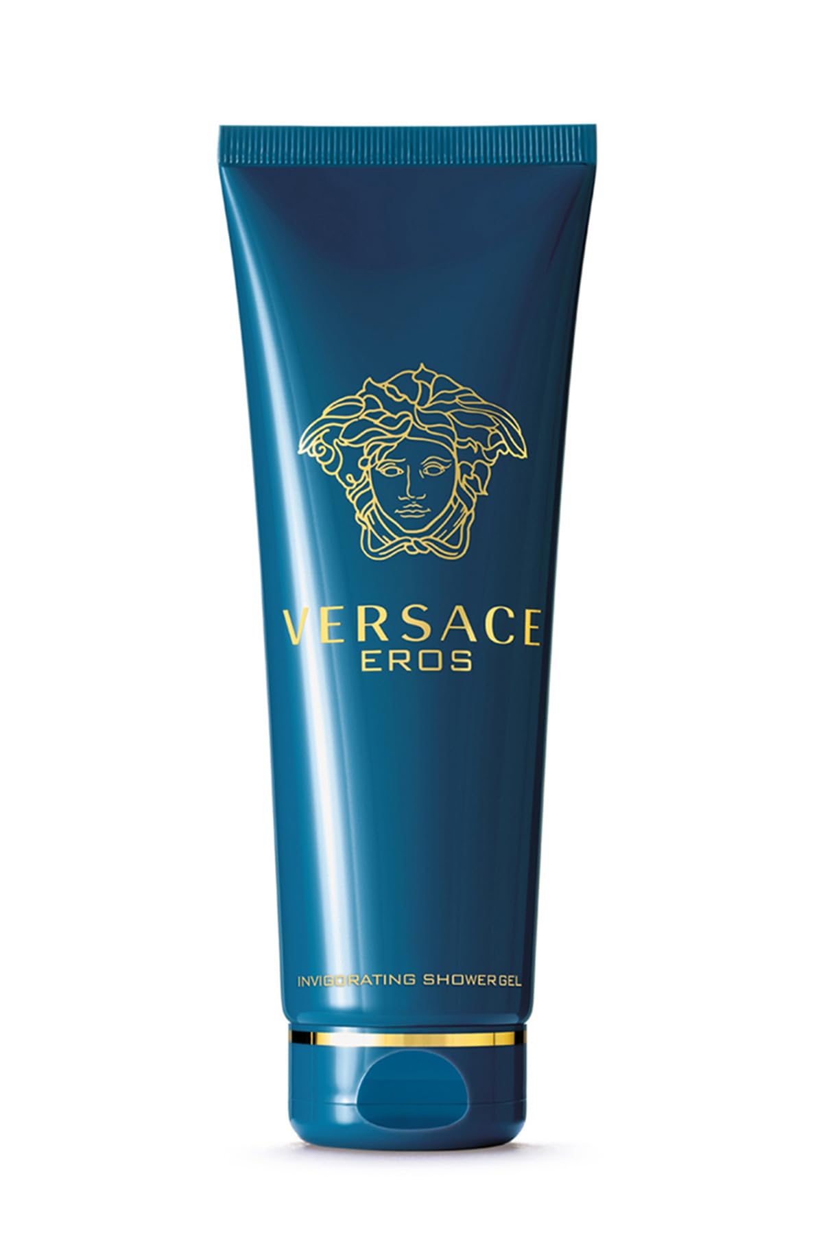 Versace Eros shower gel front view showing bottle and branded label, enhances morning routine