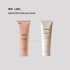 Versed being applied in shower demonstrating gentle exfoliation benefits