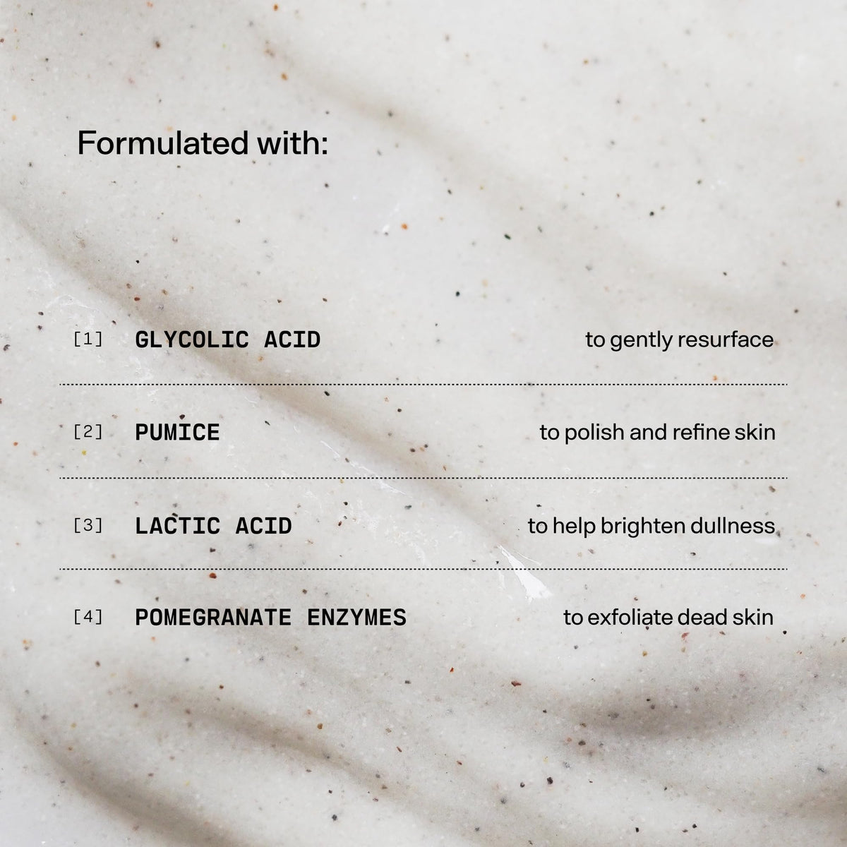 Versed microfine pumice granules detail highlighting effective polish