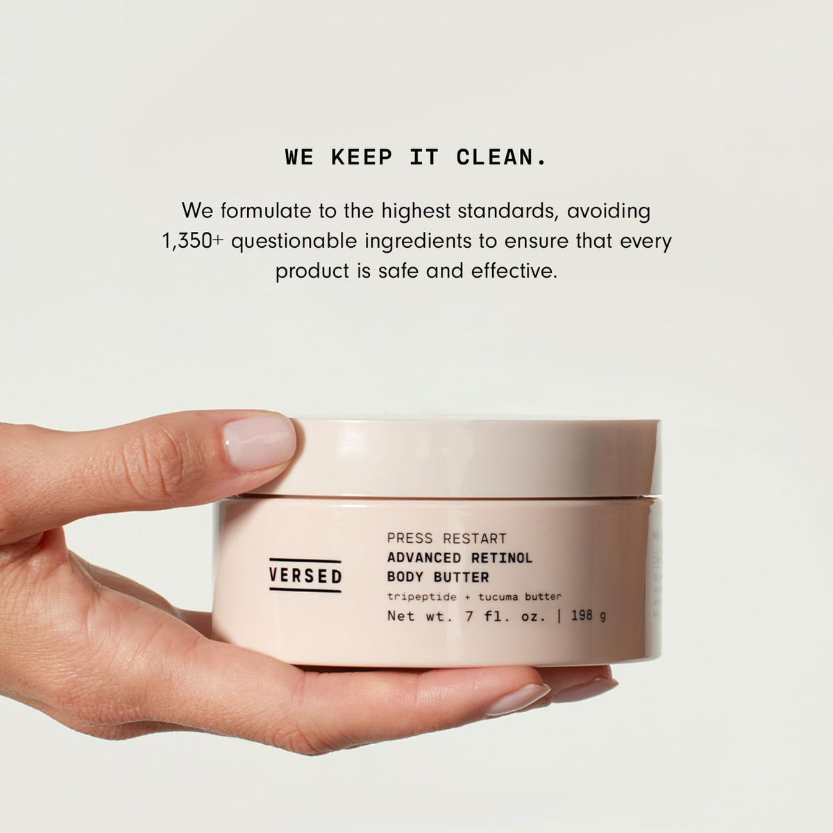 Versed skin absorption close-up showing non-greasy hydration benefit