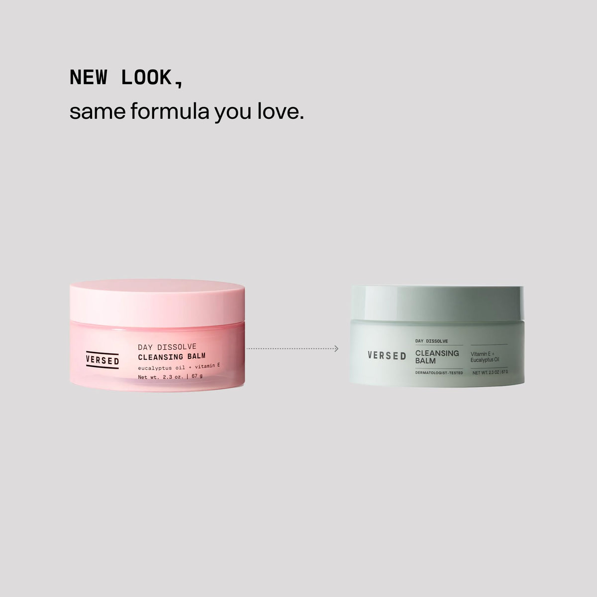 Versed balm on fingertips demonstrating easy melting and application benefit