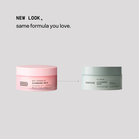 Versed balm on fingertips demonstrating easy melting and application benefit