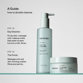 Model using Versed to remove makeup demonstrating effective cleansing benefit