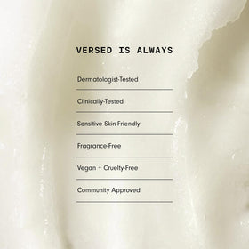 Versed Dew Point applied to cheek during routine showing smooth layering benefit