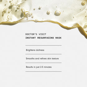 Versed Doctor’s Visit mask on face closeup showing gentle resurfacing benefit