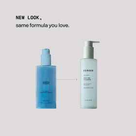 Versed gel texture and light foam demonstrating gentle cleanse