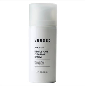 Versed front bottle showing clean label and size, promotes clear skin