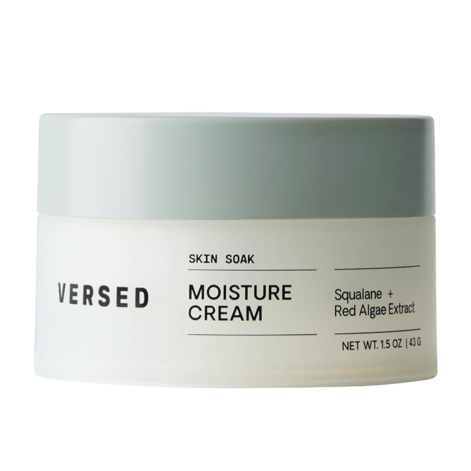 Versed jar front view showing clean label and hydrating cream benefits