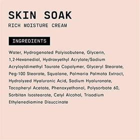 Versed Skin Soak styled on bathroom vanity conveying daily routine use and clean, vegan credentials