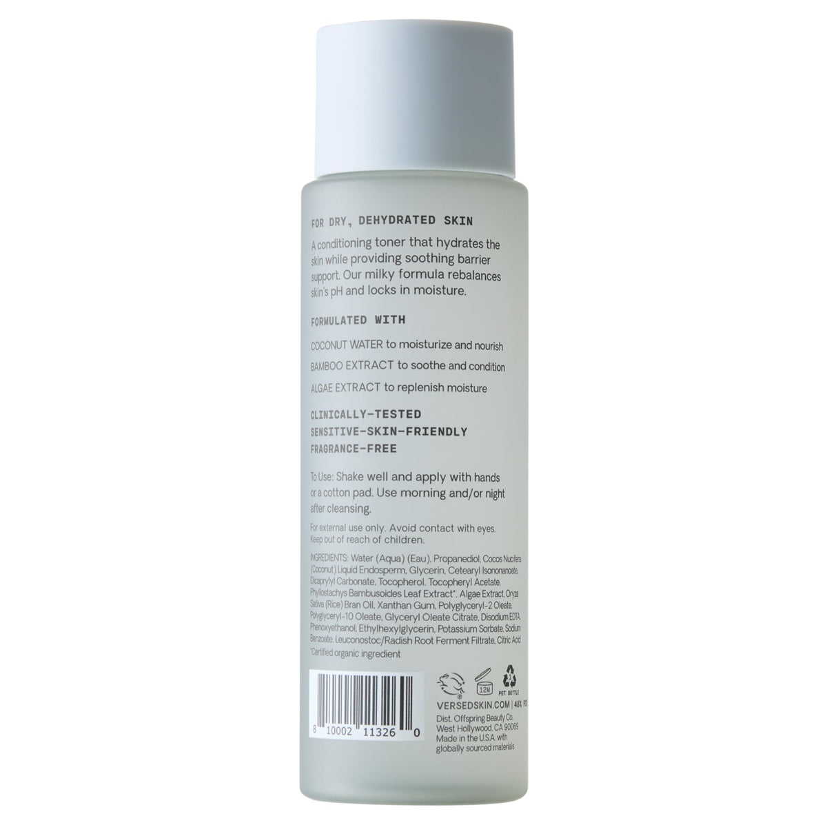 Versed bottle on bathroom shelf suggesting daily routine integration benefit
