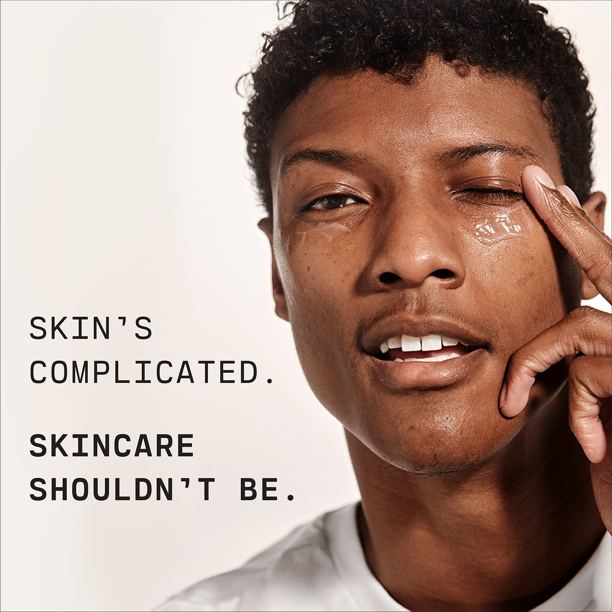 Applying Versed serum to face and neck illustrating easy layering and fast absorption