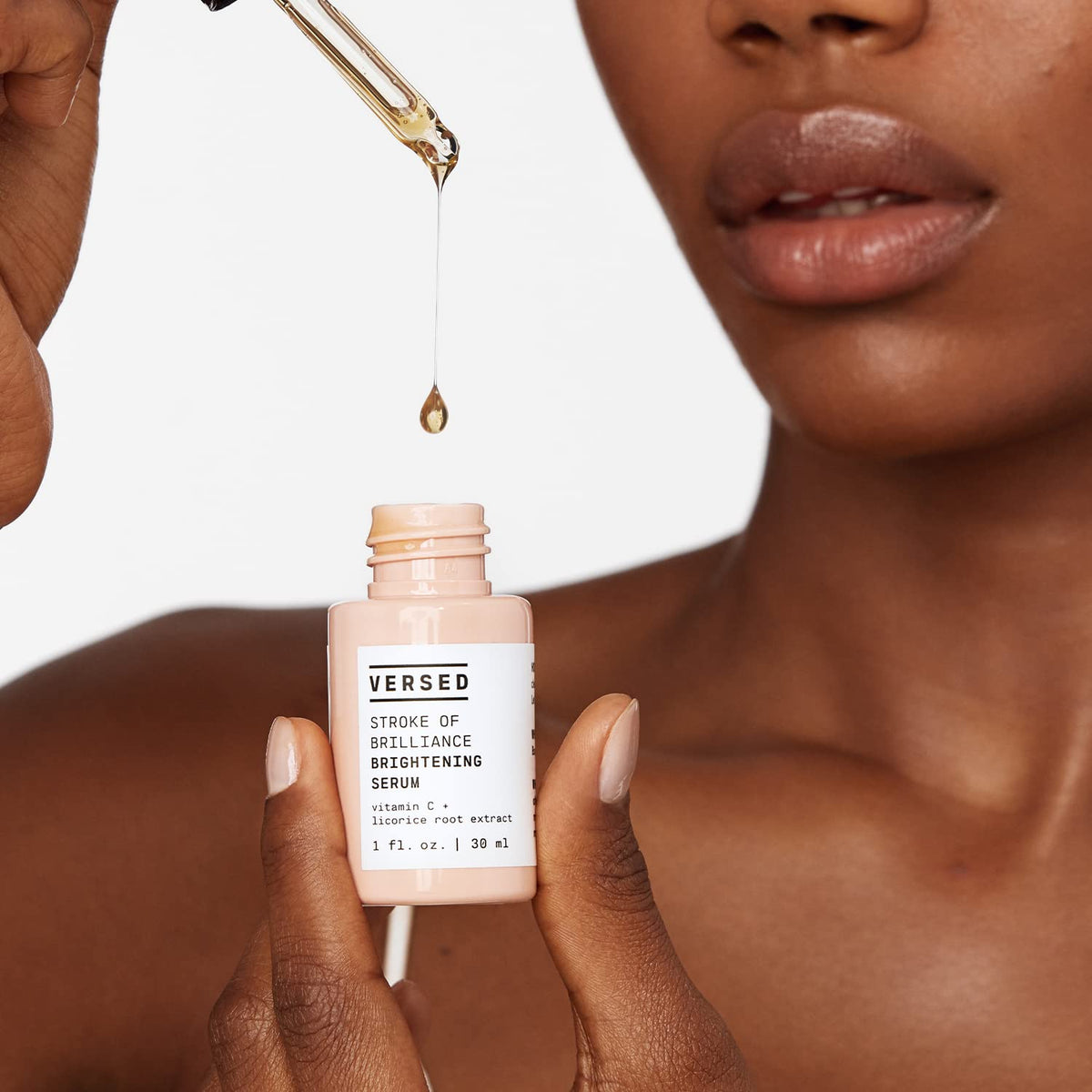 Versed with licorice root and palmaria palmata botanicals emphasizing natural brighteners
