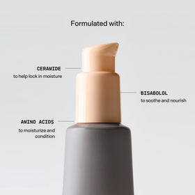 Versed application on cheek illustrating smooth blendability under makeup