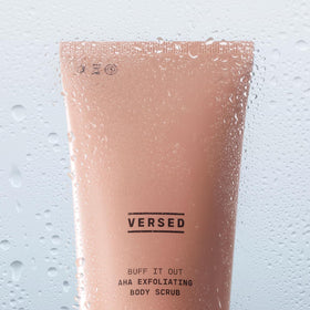 Versed cream texture close-up illustrating smooth exfoliant