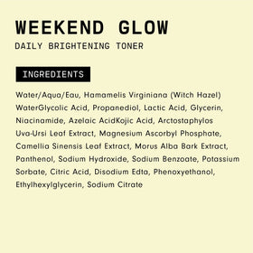 Versed Weekend Glow on bathroom shelf in a morning routine setting for lifestyle appeal