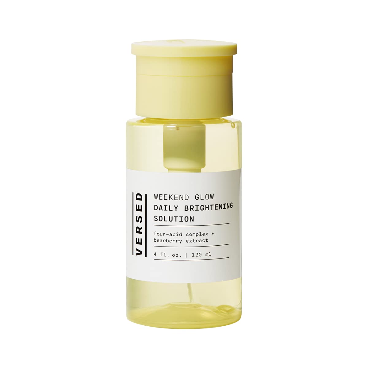 Versed Weekend Glow front bottle showing clean packaging and size benefit
