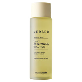 Versed Weekend Glow front packaging showing bottle and label for brightening benefits