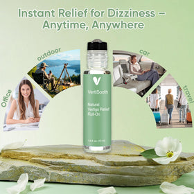 VERTISOOTH applied to nape of neck showing cooling contact and on-the-go calming support
