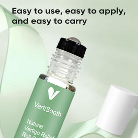 VERTISOOTH applied to temple area demonstrating targeted relief and discreet, fast-acting comfort