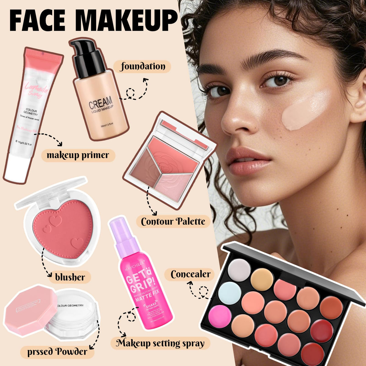 VESPRO makeup brushes and tools arranged for precise application and blending