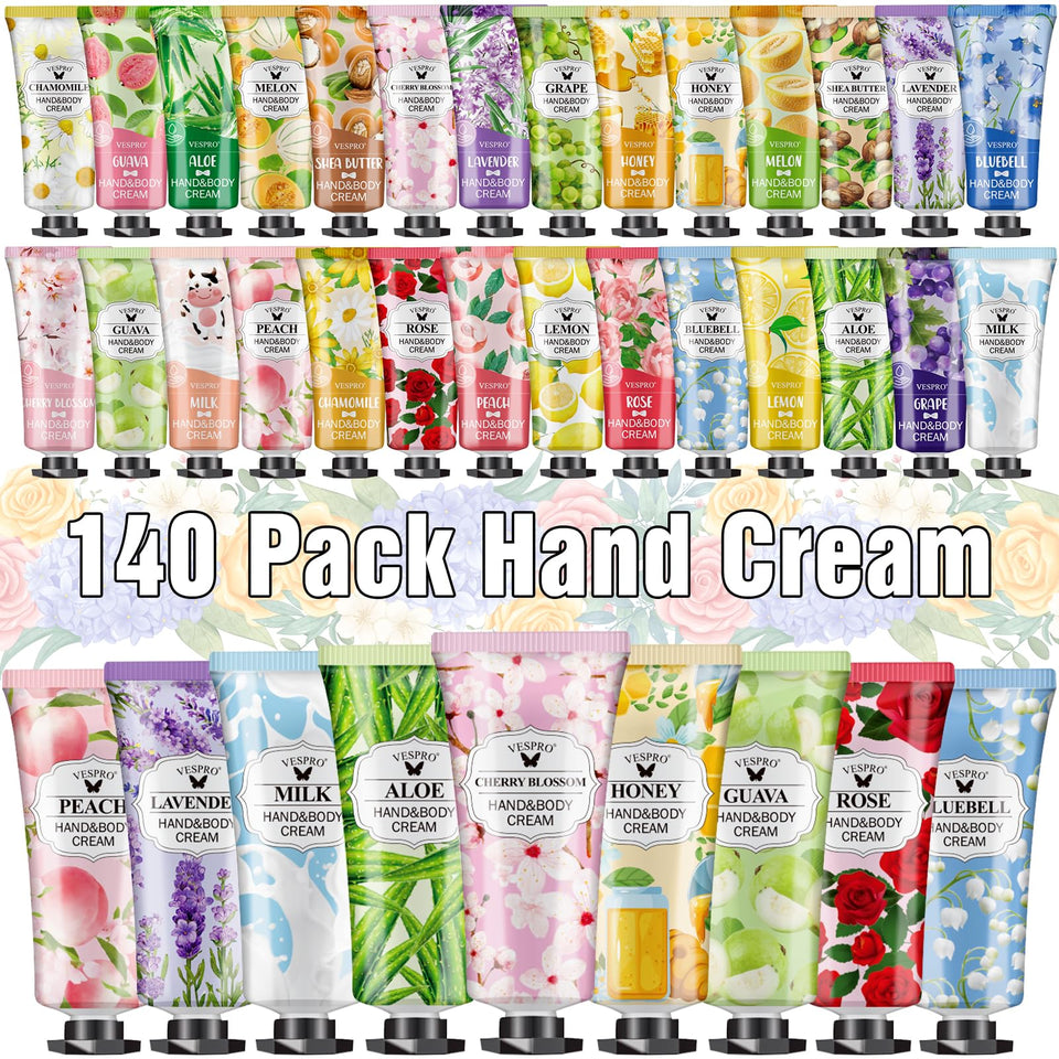 VESPRO front packaging showing bulk 140-pack and scent variety, easy gifting