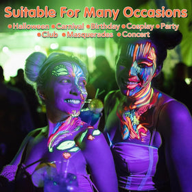VESPRO party scene with blacklight showing vibrant glow for events and costumes