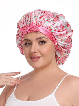 Vettres close-up of double-layer satin texture protecting hair