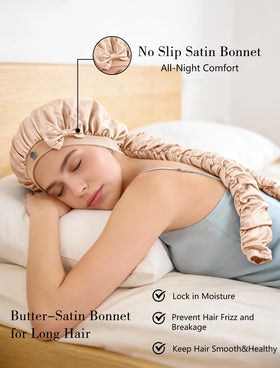 Vettres satin close-up highlighting fabric sheen and smooth texture benefit: reduced friction