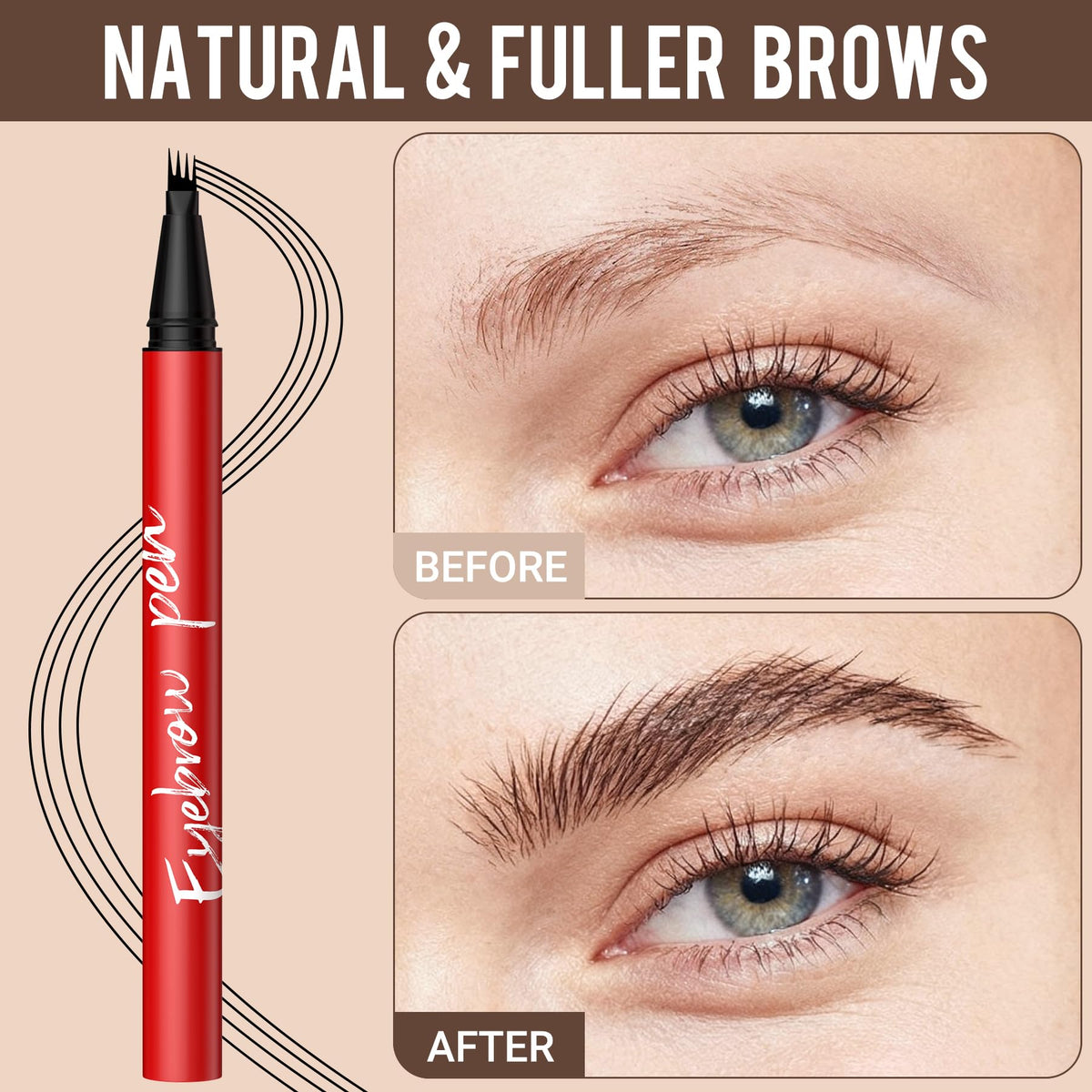 Vevivia Beauty close-up of the four-tip applicator delivering precise hair-like strokes