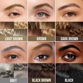 Vevivia Beauty pen in use drawing tiny brow strokes to create defined fluffy brows