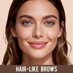 Vevivia Beauty demo strokes showing natural filled brows benefit
