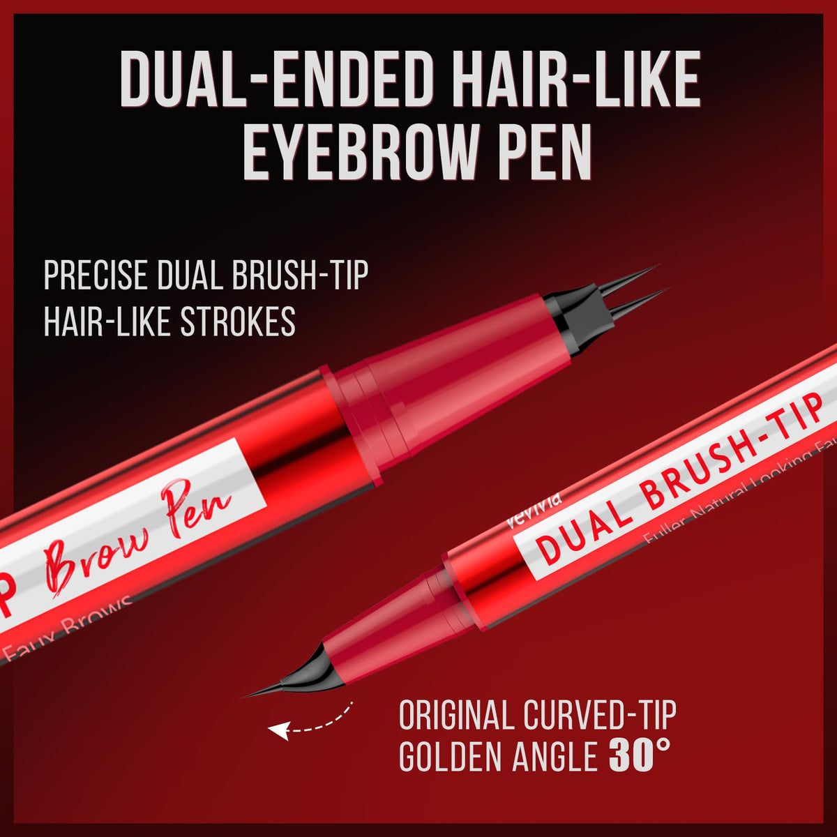 Vevivia closeup of curved micro‑tip delivering fine hair‑like precision
