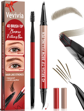 Vevivia front view of eyebrow pen showing dual-tip and compact design for precise shaping