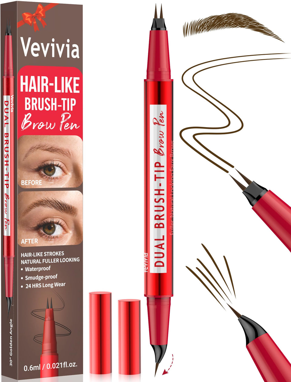Vevivia front tube showing dark brown pencil, precise strokes benefit