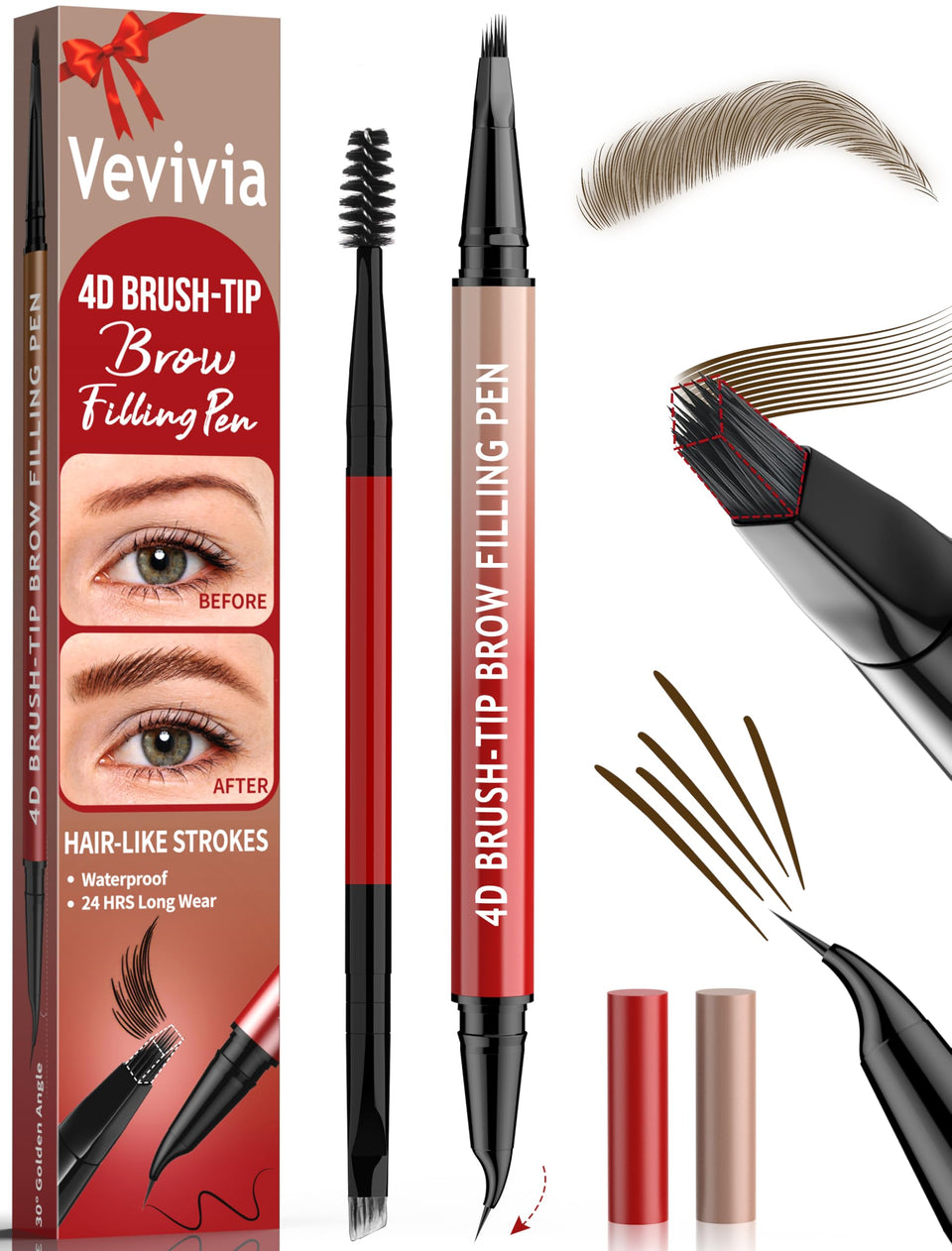 Vevivia front packaging showing dark brown eyebrow pencil and brand name for reliable pick