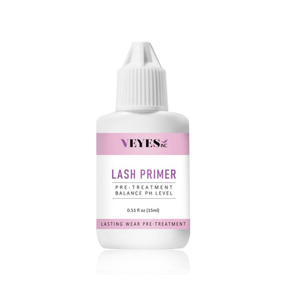 VEYES INC eyelash primer front packaging showing compact tube and application benefit